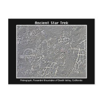 2. UFO Petroglyph at  Death Valley postcards