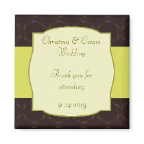 2"x2" Announcement Magnet Light/Olive Green Chande