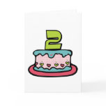 2 Year Old Birthday Cake Card