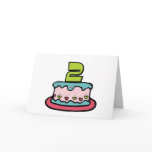 2 Year Old Birthday Cake Card