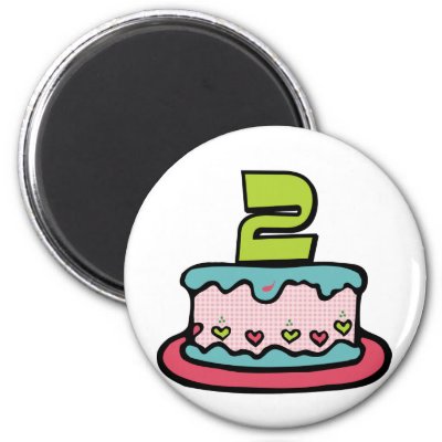2 Year Old Birthday Cake magnets