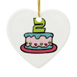 2 Year Old Birthday Cake Christmas Tree Ornaments