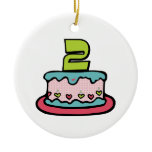 2 Year Old Birthday Cake Christmas Ornaments