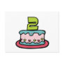 2 Year Old Birthday Cake Post Card