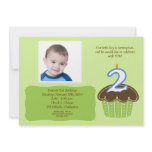 2 year old CUPCAKE PHOTO BIRTHDAY INVITE