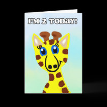 2 Year Old Giraffe Card by Rajee1 2 Year Old Giraffe Card