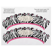 2  Zebra design Custom Cupcake Wrappers Flyers