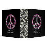2"  Zebra Print Peace Sign Binder