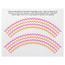 2 Zig zag Generic Personalize Cupcake Wrappers Flyers