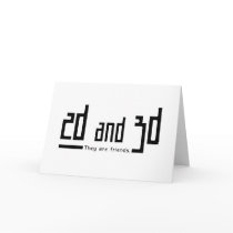 2d 3d friends greeting cards
