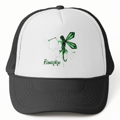 2D Absinthe Green Fairy Sketch Mesh Hat by VoXeeD