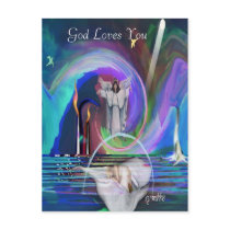 2GodIsNoFantasybywebbie, God Loves You postcards by WEBdREAMSS 2GodIsNoFantasybywebbie, God Loves You postcards