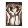 2hands1heart in sepia post card