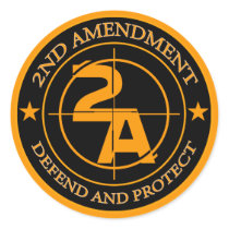 2nd Amendment 3 Round Stickers