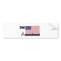 2nd Amendment AR Rifles A and Flag Bumper Sticker