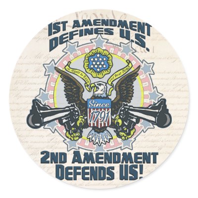 2nd Amendment Defends  Gun-Toting Eagle Gear Stickers by GrandOldPartyGear