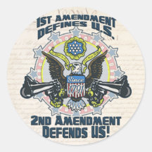 2nd Amendment Defends  Gun-Toting Eagle Gear Stickers