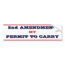 2nd Amendment Permit to Carry Bumper Stickers