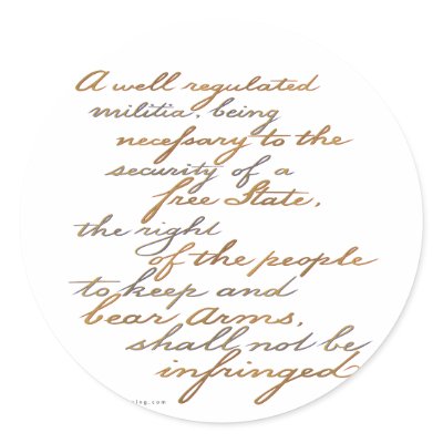 2nd amendment script round sticker by rightleaning