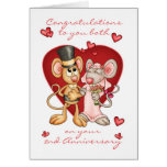 2nd anniversary congratulations -cute mice anniver card