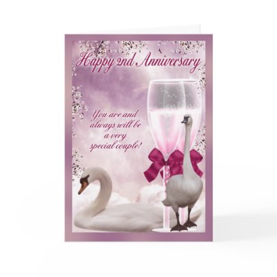 2nd Anniversary - Cotton Anniversary Greeting Card by moonlake