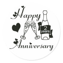 2nd. Anniversary Round Stickers