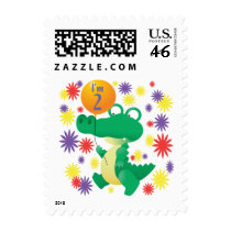 2nd Birthday Alligator Postage Stamps