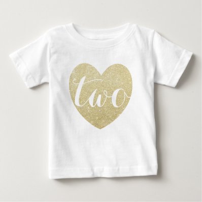 2nd Birthday Baby Girl Glitter heart Personalized2 T-shirt