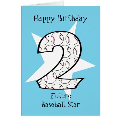 2nd Birthday Blue Baseball Star Card