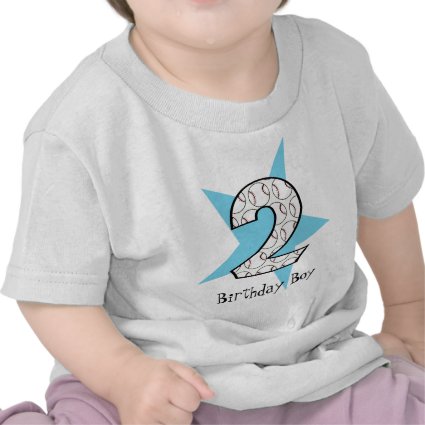 2nd Birthday Blue Baseball Star T-Shirt