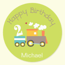 2nd Birthday Boy Train Cupcake Topper/Stickers stickers