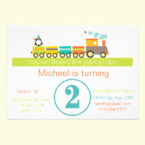 2nd Birthday Boy Train Invitation invitations