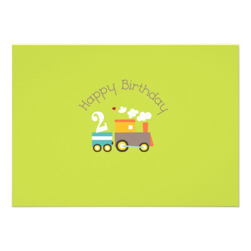2nd Birthday Boy Train Invitation