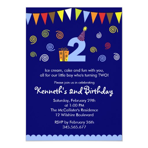 2nd Birthday Boy's Cute Party Invitation | Zazzle