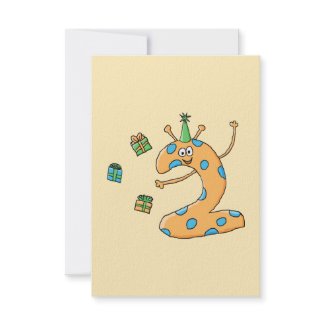 2nd Birthday Cartoon - Orange Invitation