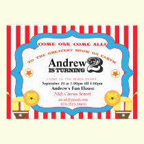 2nd Birthday Circus Invitation invitations