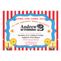 2nd Birthday Circus Invitation