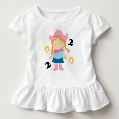 2nd Birthday Cowgirl 2 Year Old Tshirt