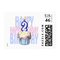 2nd Birthday Cupcake Birthday Stamp
