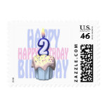 2nd Birthday Cupcake Birthday postage