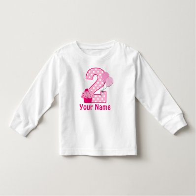 2nd Birthday Cupcake Girls Personalized T-shirt