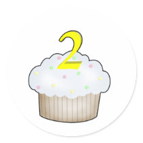 2nd Birthday Cupcake stickers by cupcakeville 2nd Birthday Cupcake stickers