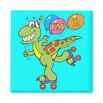 2nd Birthday Dinosaur Refrigerator Magnet