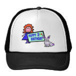 2nd Birthday Doll and Bunny Mesh Hats