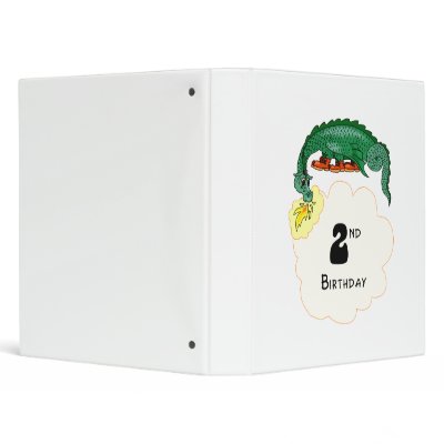 2nd Birthday Dragon Vinyl Binders by dragons_lair