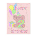 2nd Birthday Elephant Card for Girls postcards by pooja1008 2nd Birthday Elephant Card for Girls postcards