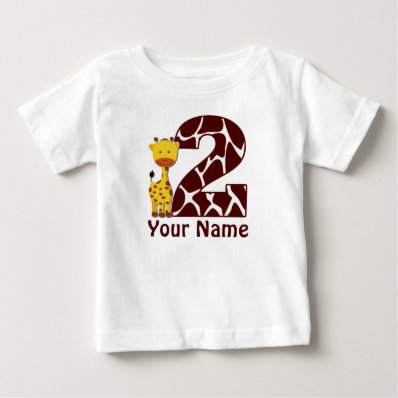 2nd Birthday Giraffe Personalized Shirt