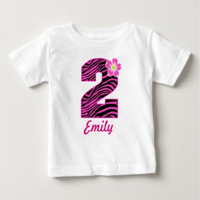 2nd Birthday Girl Hot Pink & Black Zebra Tee Shirts