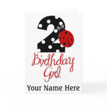 2nd Birthday Girl - Ladybug - 2 Lady Bug Card