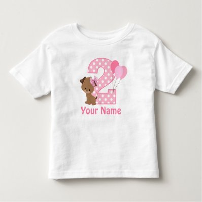 2nd Birthday Girl Puppy Personalized T Shirt